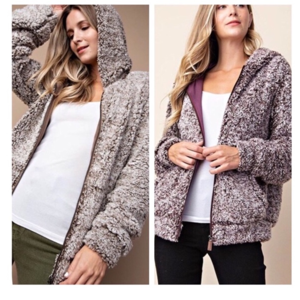 Faux Fur Fluffy Zip Up Hoodie - Picture 4 of 11